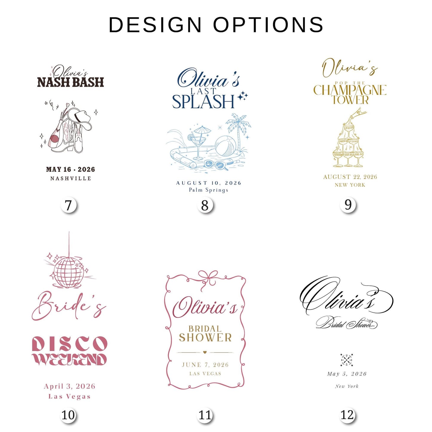 Custom Champagne Tower Banner, Washed Linen-Look Canvas Bridal Shower Decor, Editorial Bachelorette Sign