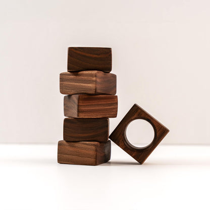 Wood Napkin Ring, Walnut Wedding Favor, Engraved Table Decor
