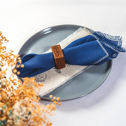 Wood Napkin Ring, Walnut Wedding Favor, Engraved Table Decor