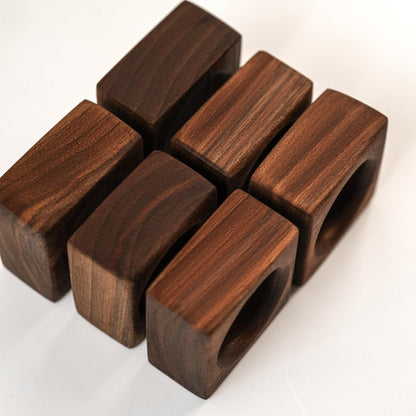 Wood Napkin Ring, Walnut Wedding Favor, Engraved Table Decor