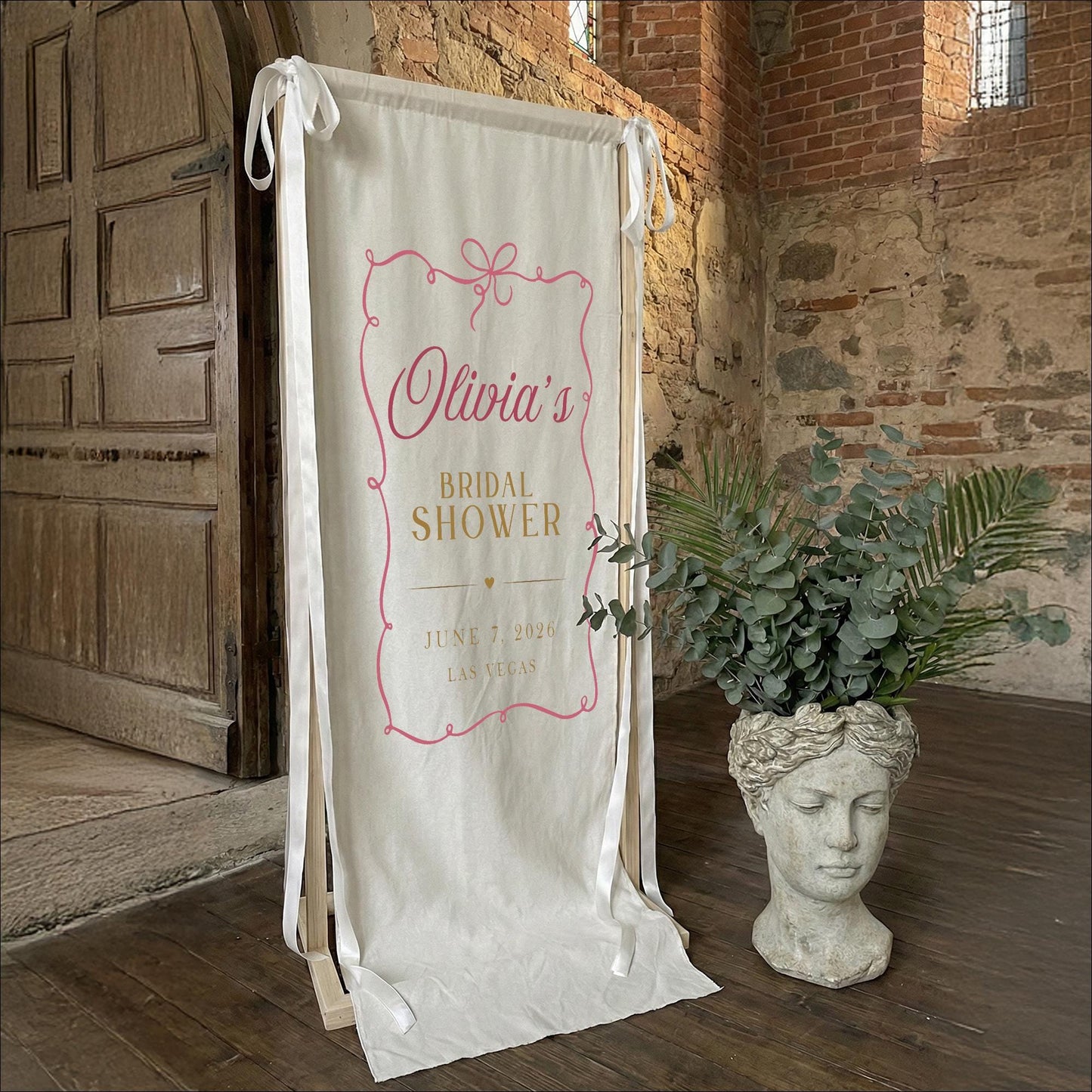 Bachelorette Party Linen Banner, Bach Weekend Sign, Personalized Fabric Banner, Bridal Shower Decor