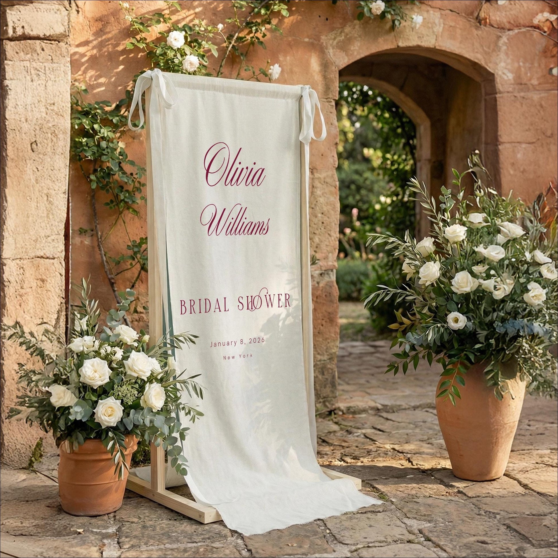 Bachelorette Party Linen Banner, Bach Weekend Sign, Personalized Fabric Banner, Bridal Shower Decor