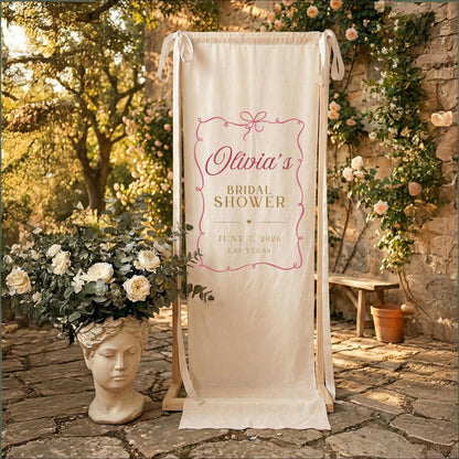 Bachelorette Party Linen Banner, Bach Weekend Sign, Personalized Fabric Banner, Bridal Shower Decor