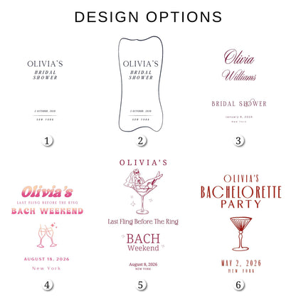 Custom Champagne Tower Banner, Washed Linen-Look Canvas Bridal Shower Decor, Editorial Bachelorette Sign
